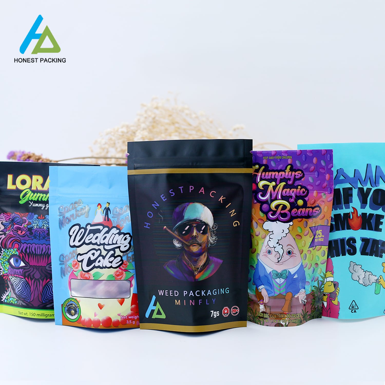 Custom Cannabis Flowers Packaging taga ato Weed Marijuana bagsgies