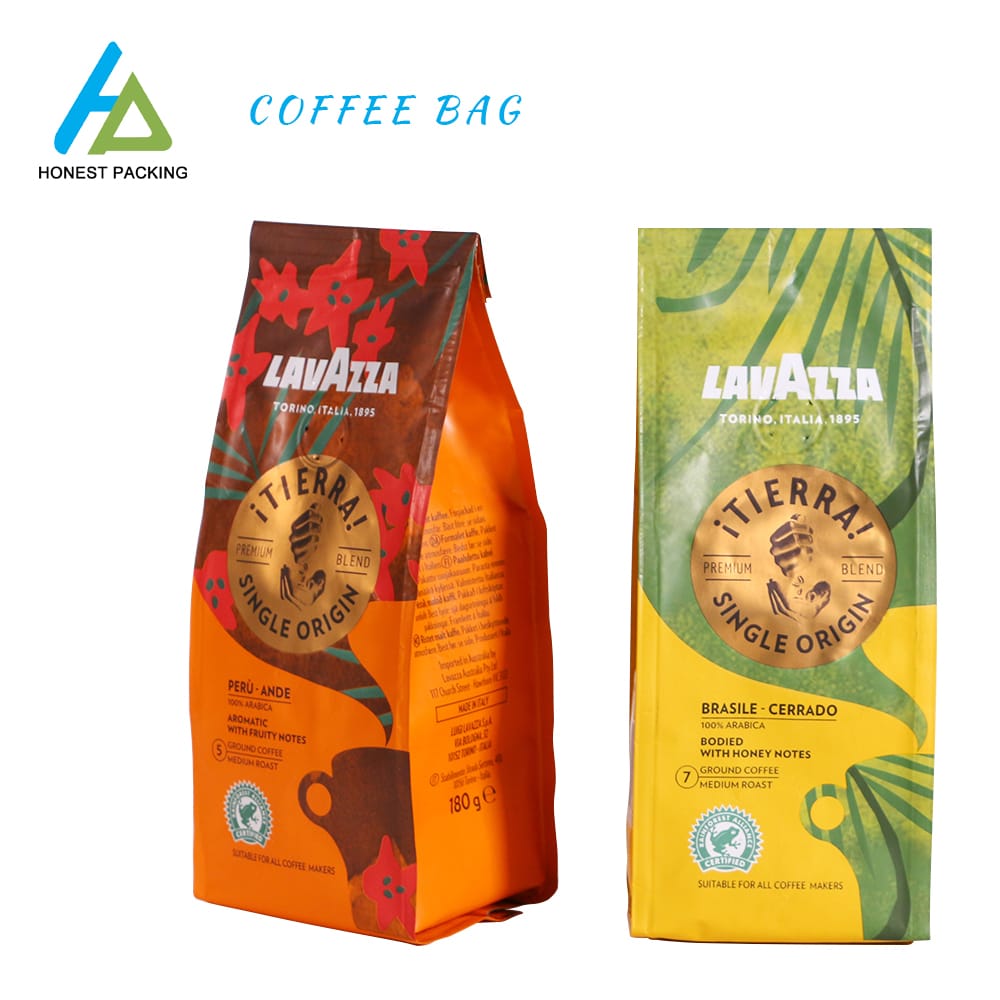 Oanpaste Quad Seal Coffee packaging pouches bags