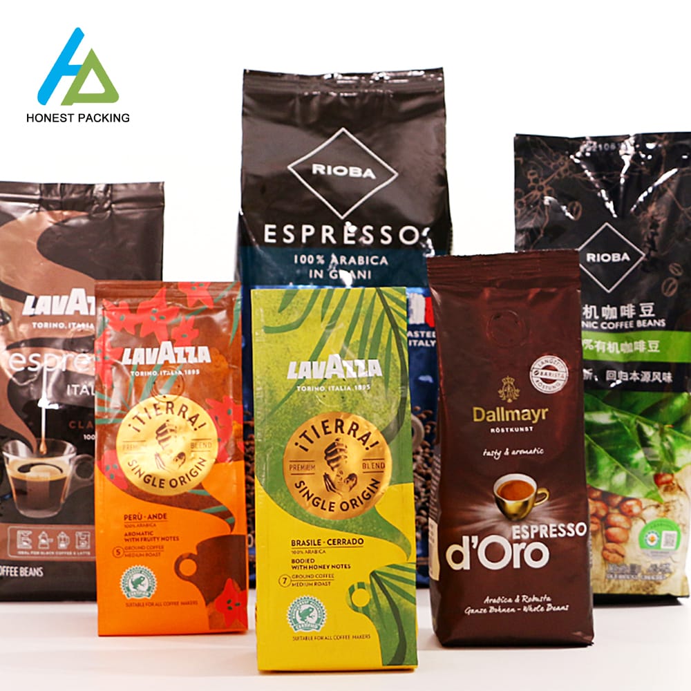 Custom coffee packaging pouches bags with Features