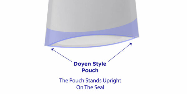 „Doyen“ individualūs stovintys maišeliai su „Gusset“.