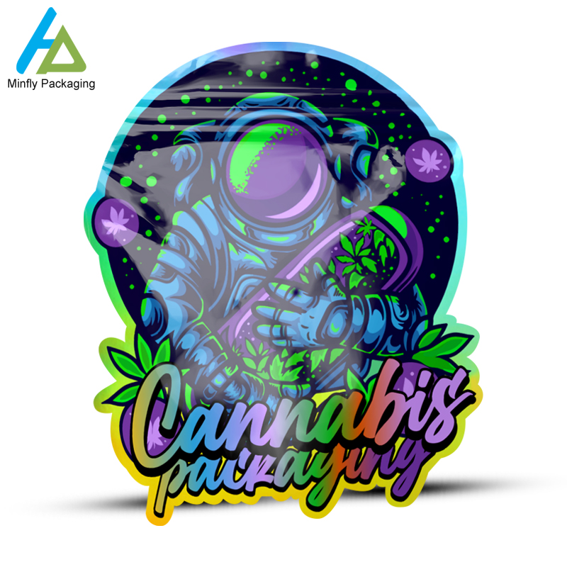 Custom Printed Shaped Bags Pouches -Custom Weed Bags Cannabis Pouches Minfly Design