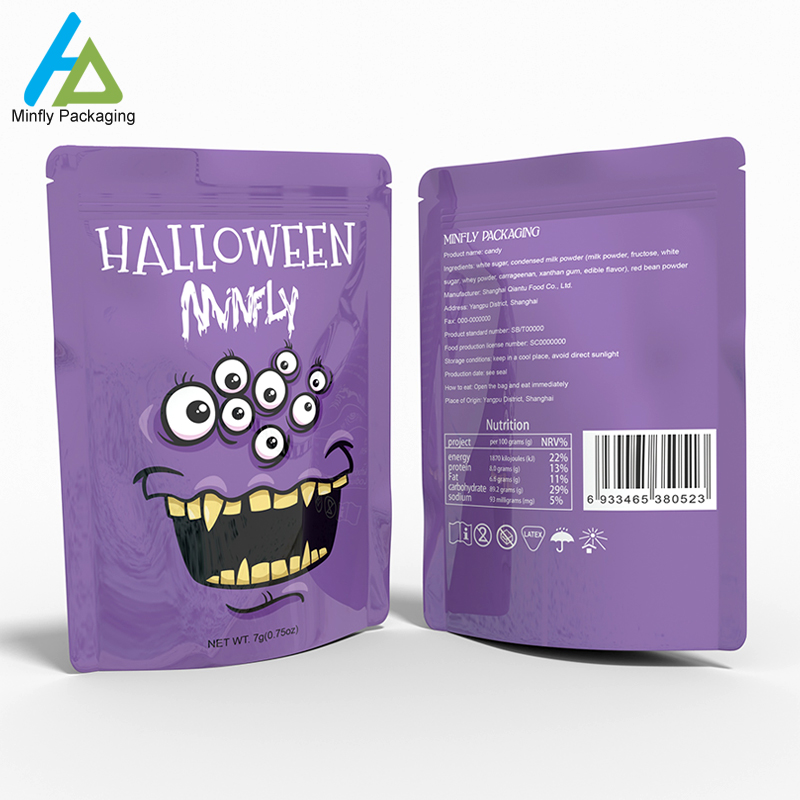 Halloween ဒီဇိုင်း-စိတ်ကြိုက်ရိုက်နှိပ်ထားသော မတ်တပ်ရပ်အိတ်များ-minfly11