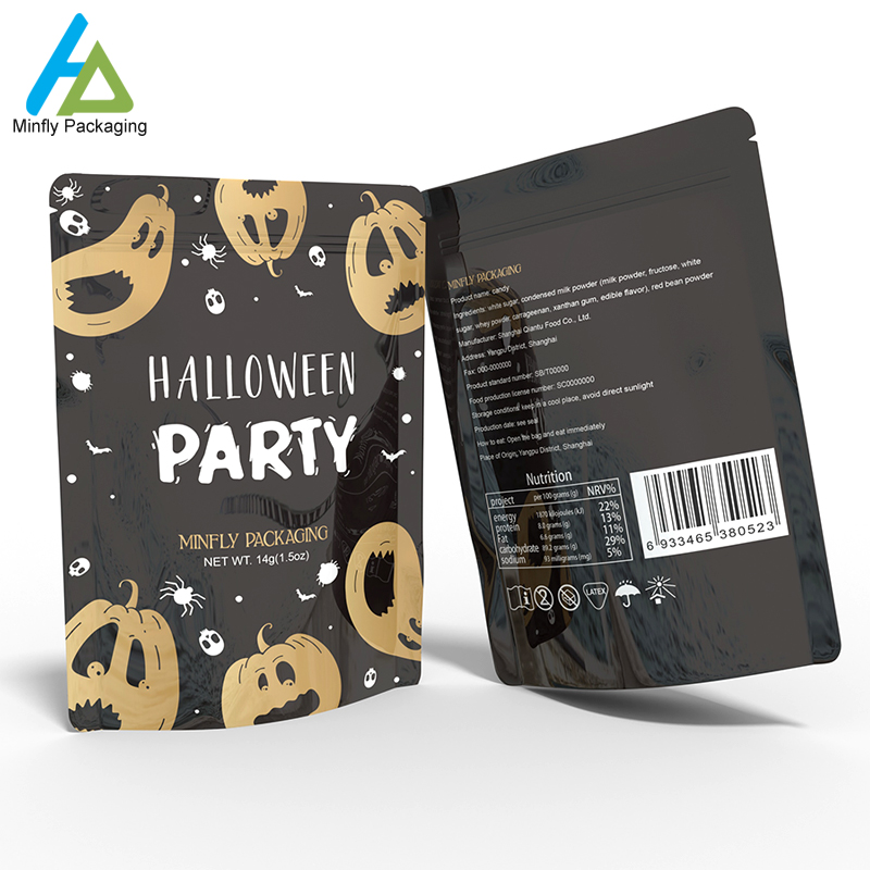 Halloween Design-oanpaste printe stand-up tassen pouches-minfly15