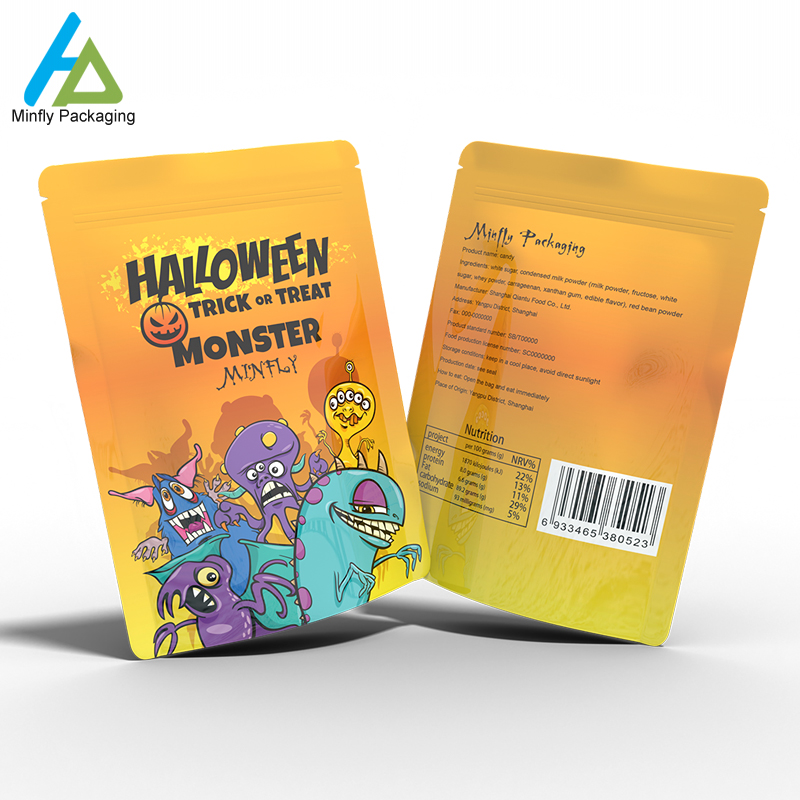 Halloween ဒီဇိုင်း-စိတ်ကြိုက်ရိုက်နှိပ်ထားသော မတ်တပ်ရပ်အိတ်များ-minfly25