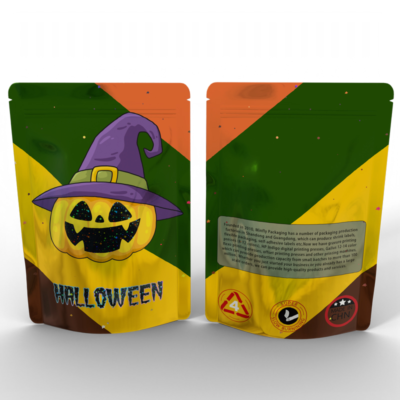 Halloween ဒီဇိုင်း-စိတ်ကြိုက်ရိုက်နှိပ်ထားသော မတ်တပ်ရပ်အိတ်များ-minfly46