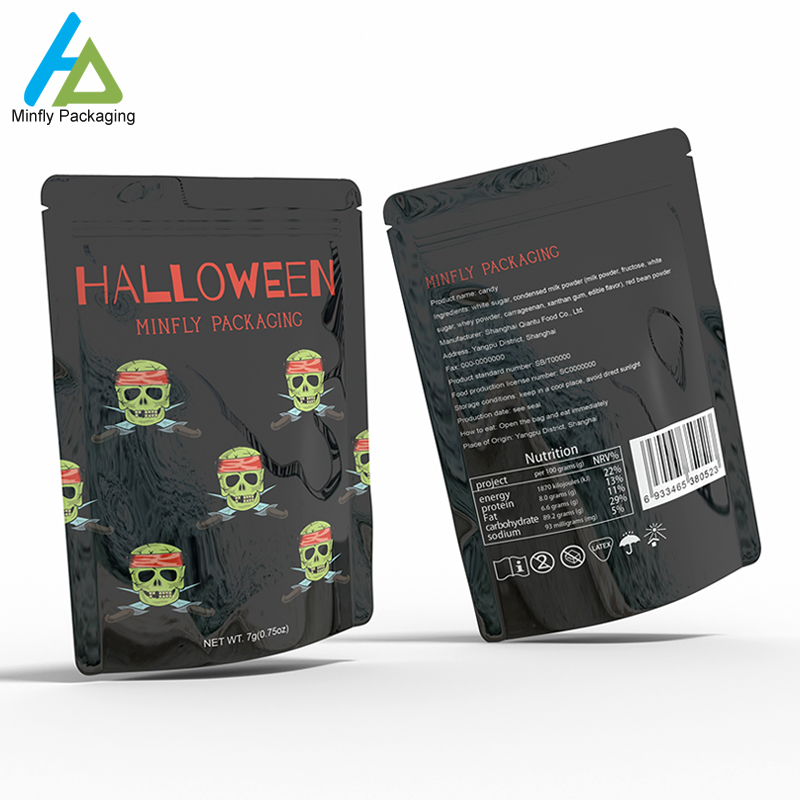 Halloween ဒီဇိုင်း-စိတ်ကြိုက်ရိုက်နှိပ်ထားသော မတ်တပ်ရပ်အိတ်များ-minfly7